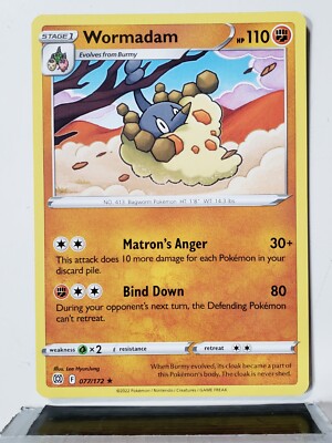 Wormadam 077/172 - NM / M RARE Non Holo Brilliant Stars Pokemon Card $2  Shipping
