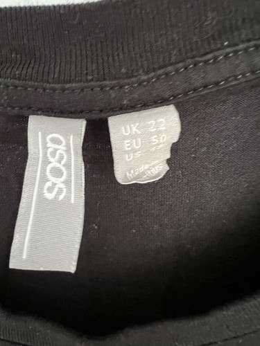 ASOS Black T-shirt With Dog “Too Glam To Give A Damn” UK 22 - Picture 2 of 4