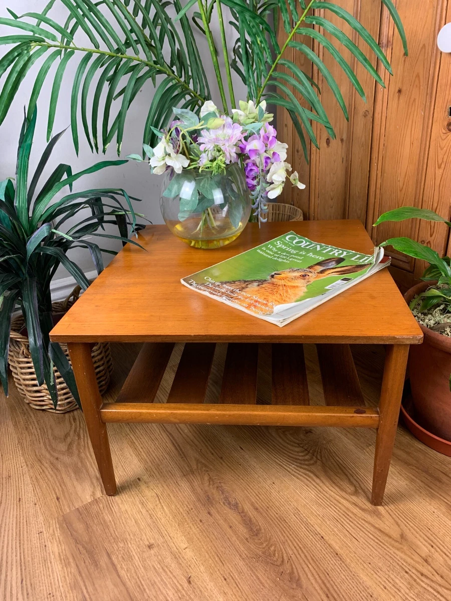 MID CENTURY VINTAGE MYER RETRO LOW LEVEL TEAK COFFEE TABLE WITH
