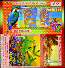 SOUTH PACIFIC STATES Maui-Hawaii-$10 2015 FANTASY Banknote-Ships from US