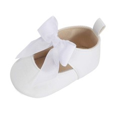 Baby Girls Bowknot Mary Jane Flats Rubber Sole Infant Toddler Walking Shoes M...