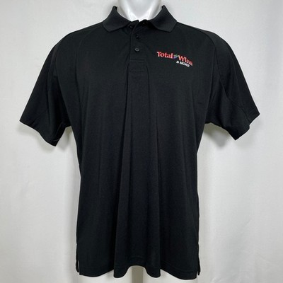 Total Wine & More Employee Aramark Embroidered Black Polo Shirt Men's LARGE