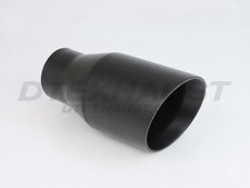 Black Powder Coated Exhaust Tip Double Wall - 2.25 Inlet - 3.50 Outlet - 7 Lo