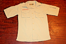 Boy Scouts of America BSA Youth Shirt Tan Medium Plain No Patches Short Sleeve