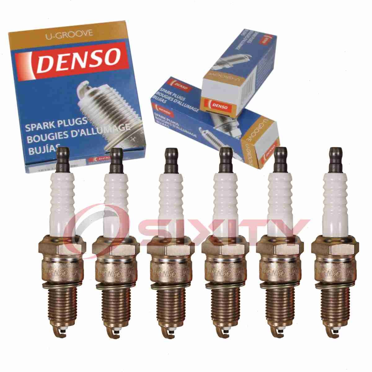6 pc Denso Standard U-Groove Spark Plugs for 1970 Dodge W300 Pickup 3.7L L6 lj