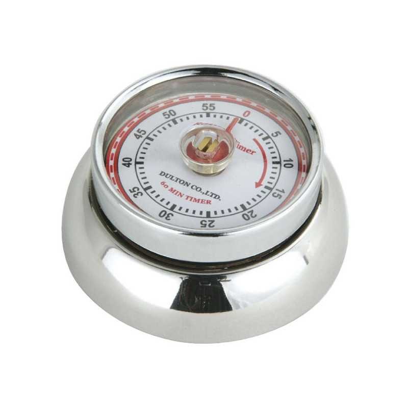 Minuteur chrome Zassenhaus 072303 - Minuterie de cuisine mécanique vintage argent