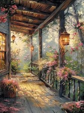 Diamond Art Kits for Adults, Diamond Painting Kit for Wooden House Corridor