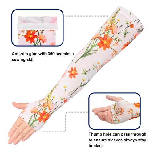 3 Pairs Garden Sleeves for Women,Farmer Sleeves Sun UV Protection Cooling Fle... - Picture 3 of 7