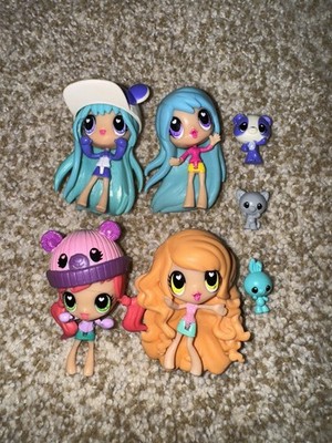 Kawaii Crush Doll Lot of 4 Figures + 3 Pets + 2 Hats 2.5'' Panda Koala Cat Bunny