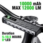 10000mAh 8*LED Bike Lights USB Rechargeable Bicycle Torch Front & Rear Light Set