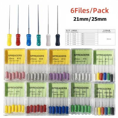 Dental Endo Root Canal Tapered Spreaders Pluggers Files Stainless Steel 21/25mm