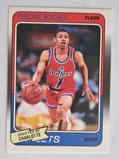 1988-89 Fleer Basketball Tyrone MUGGSY BOGUES Base Rookie Card #13 of 132 RC NM. rookie card picture