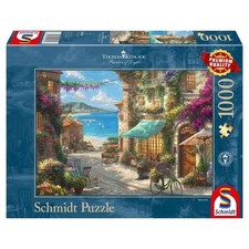SCHMIDT SPIELE PUZZLE THOMAS KINKADE CAFE AN DER ITALIENISCHEN RIVIERA 1000TEILE