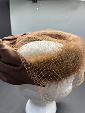 Vintage Women's hat 1950 or 1960 Mink/sable cocktail hat Pill Box Hat