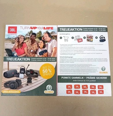 Globus Treueaktion  Sammelheft incl. 10 Punkte - JBL HARMANN TURN UP YOUR LIFE