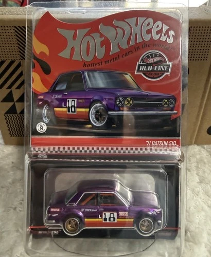 Hot Wheels RLC Exclusive Purple '71 Datsun 510 Diecast Car Red Line Club Mattel