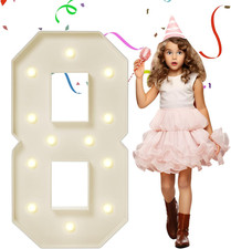 4FT Marquee Numbers, Large Light up Numbers 8 for 8Th 18Th 80Th Birthday Party D