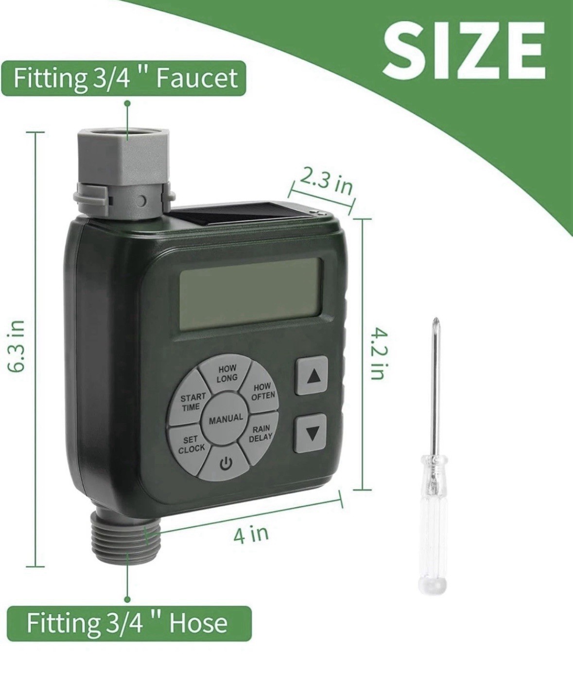 Sprinkler Timer Programmable Irrigation Water Timer for Garden Hose Solar