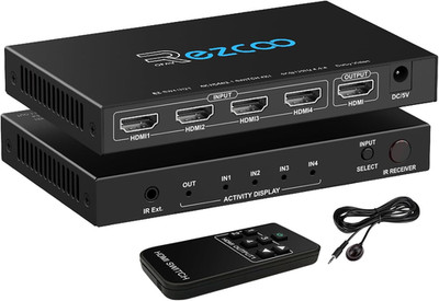 4K 120Hz HDMI 2.1 Switch 4x1 Audio Extractor VRR ALLM HDCP2.3 ARC HDR10+ CEC