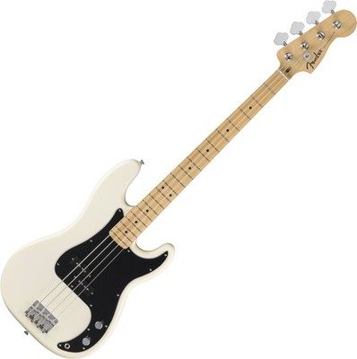 Fender Standard Precision Bass Olympic White 4-Saiter Ahorn E-Bass Longscale