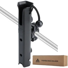 Rotatable Fishing Rod Holder for Bike with Pole Mount Clamp for Beach Carts