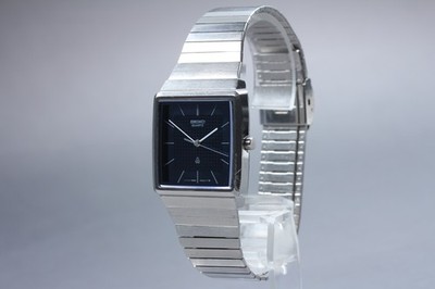 Vtg 1979 Seiko Emblem 7830-5180 Navy Blue Square Quartz Mens Watch