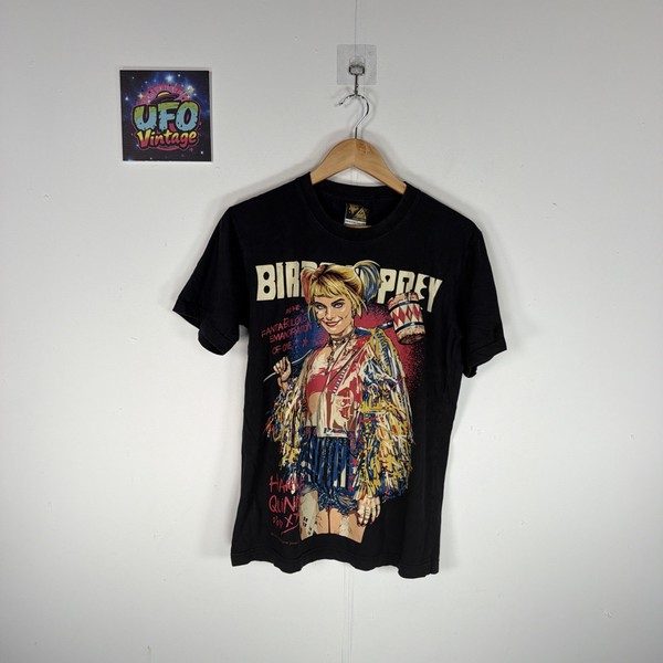 Harley Quinn Movie Graphic T-Shirt Birds of Prey Womens M Black Margot Robbie