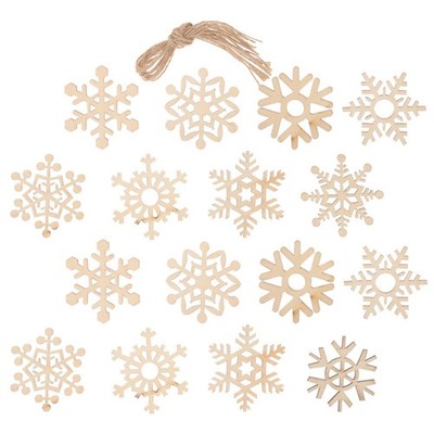 1 Set Holz Schneeflocke Hängende Ornamente Weihnachten Baum Hängen