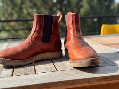NICKS Handmade Boots work Chelsea HNW last wedge 8.5E predator orange