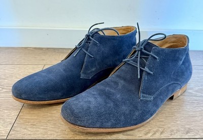 NAVYBOOT Herren Leder-Stiefelette, Wildleder Blau, Gr.  40, Made In Italy