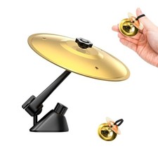 Car Cymbal Air Vent, Mini Drum Crash Cymbal for Car Vent with Finger 1PC Gold
