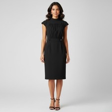 NWT Calvin Klein Black Cap Sleeve Sheath Dress | Quiet Luxury Business Corpcore