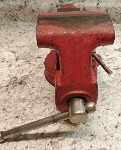 Craftsman Schraubstock drehbar 3-1/2" 391.5180 Amboss Made in Japan rot Vintage - Bild 2 von 16