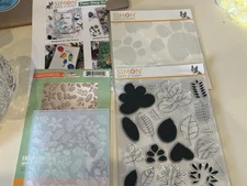 Simon Says Clear Stamp Kit Two Step Simple Leaves, Stamps, Stencil Embosser