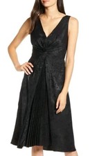 NWT Bailey 44 Sofia Pleated Twist Front Sleeveless Midi Dress Women's Size 2