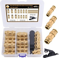 23 PCS Brass DOT Air Line Fittings Kit - Quick Connect for Semi Truck Trailers