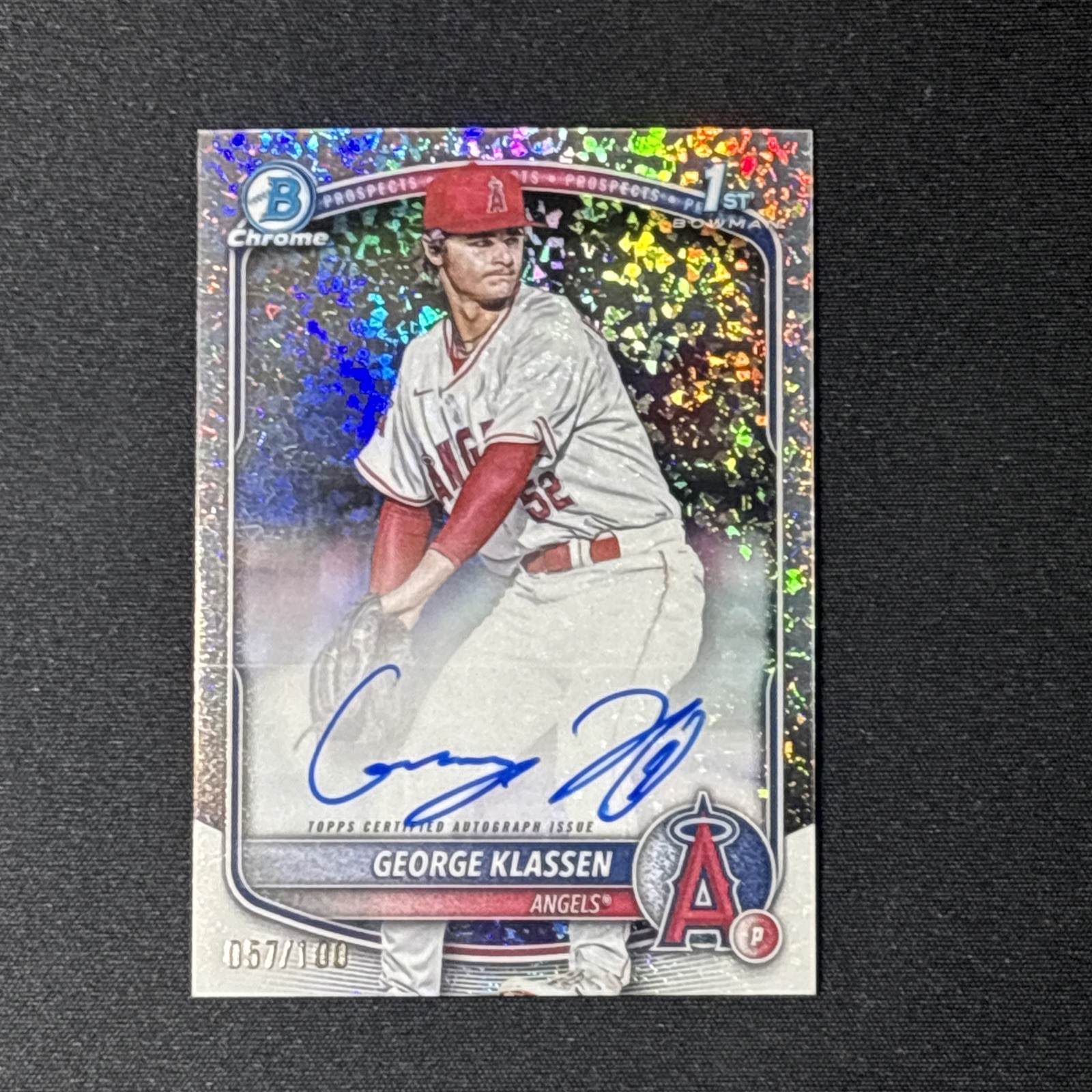 2025 Bowman Chrome 1st George Klassen Auto /100 Mini Diamond Refractor CPA-GK