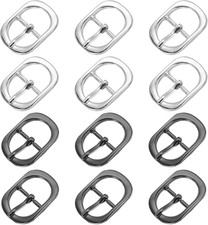 Single Prong Belt Buckle, Metal Center Bar Oval Replacement Buckle for Belt Purs