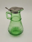 Vintage Hazel Atlas Uranium Depression Glass Syrup Pitcher With Lid