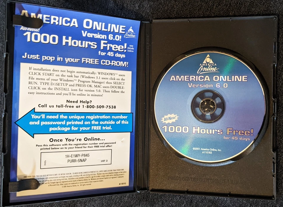 RARE America Online Collectible CD, Vintage AOL Internet Disc BLUE LOGO - Image 3 of 4