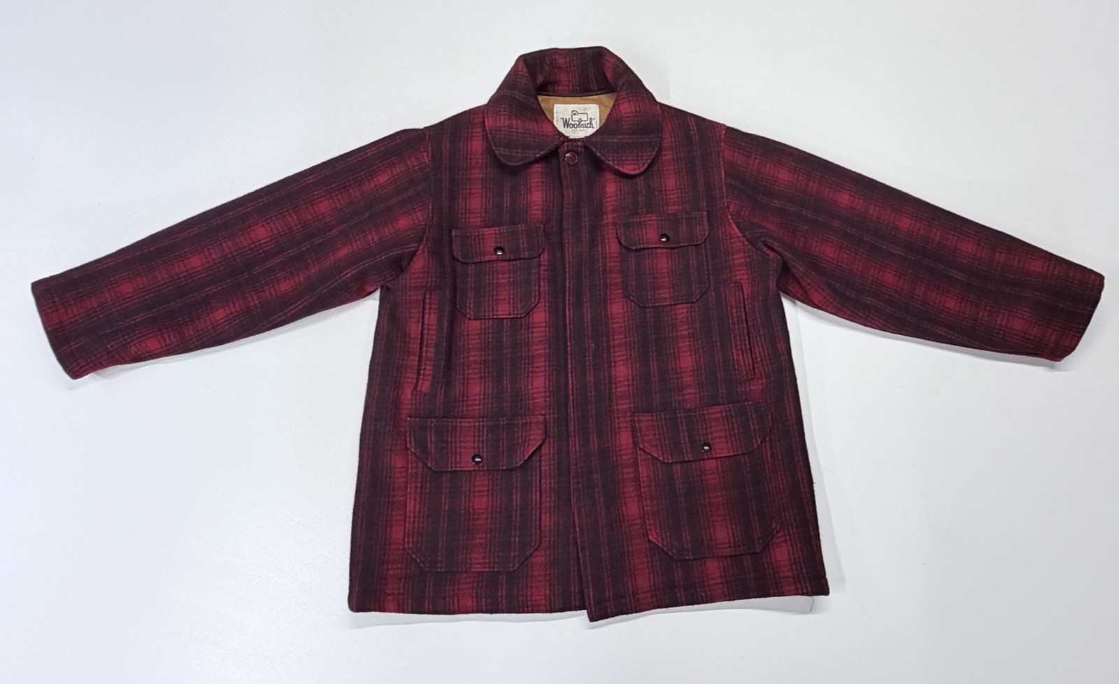 Vtg WOOLRICH 503 Mens Wool Mackinaw Jacket -Hunter Coat 44 LONG USA Made