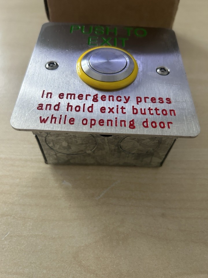 Entrotec Buttons Entrotec Emergency PTE/EPTE/YR button engraved yellow Push To Exit ...