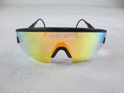 VINTAGE JT Racing Sunglasses Black Multicolor Threds USA 80s 90s