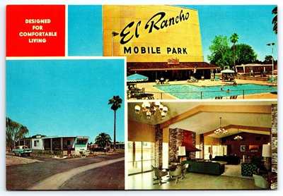 #ad Classic Car Alert El Rancho Mobile Park Ad Sacramento California Postcard $28.00
