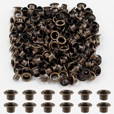Waziaqoc 200Pcs 1/8inch ID Grommets Eyelets, 3 mm Hole 3mm; 200pcs, Bronze