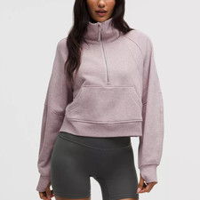 Lululemon Scuba Oversized Funnel Neck Half Zip Heathered Porcelain Pink