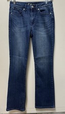 Women's Seven7 Dark Wash Bootcut Denim Mid Rise Jeans Size 10 Embellished Pocket