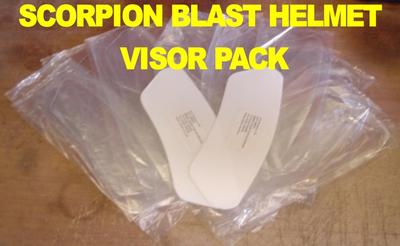SCORPION BLAST HELMET VISOR PK OUTER TEAR OFF 20 /& 2 INNER VISORS SAND BLASTING