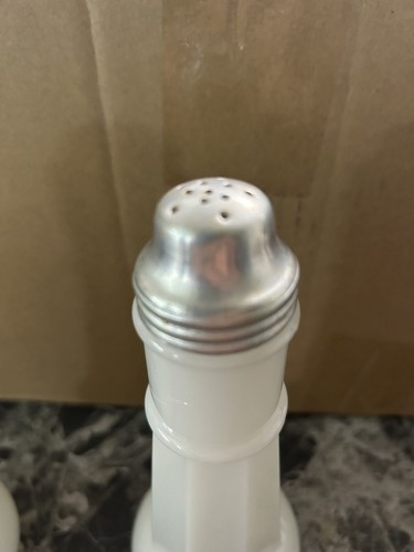 tall milk glass salt and pepper shakers In Mint Condition - Picture 5 of 7