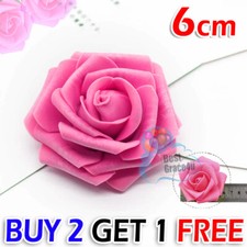 100 Pcs Large 6CM Artificial Flowers Foam Rose Heads Wedding Party Decor Bouque